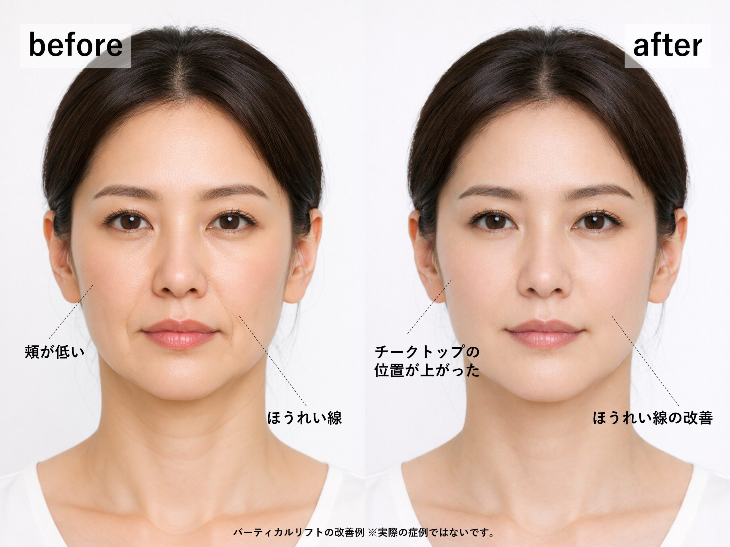 バーティカルリフトの施術についての説明画像